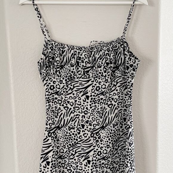 With Jean Boogie Cami Mini Dress In Wild Child Leopard Y2K Size Small Babydoll - Picture 7 of 16